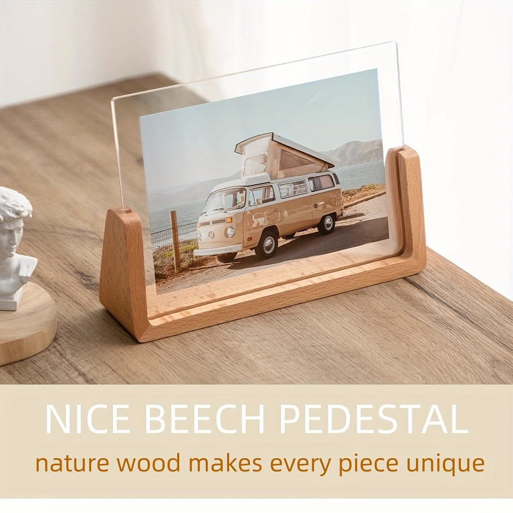 Wood Picture Frame 12x18 and 11x17 Modern Tabletop Display with Clear Acrylic Panels - Image 11