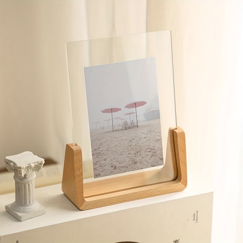 Wood Picture Frame 12x18 and 11x17 Modern Tabletop Display with Clear Acrylic Panels - Image 3