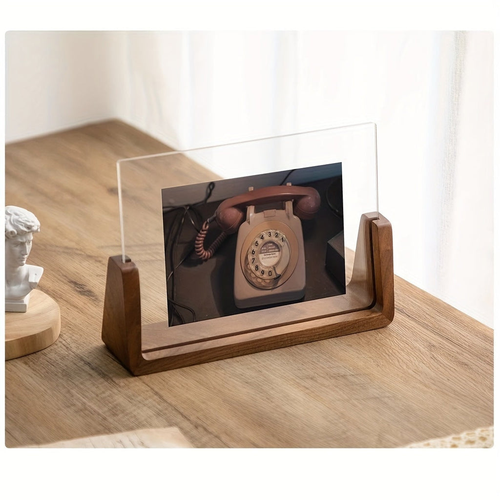Wood Picture Frame 12x18 and 11x17 Modern Tabletop Display with Clear Acrylic Panels - Image 8
