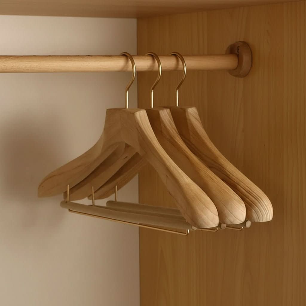 Wooden Hangers with Shoulders and Bar for Suits and Coats - Image 8