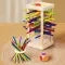 Wooden Tower Game with Colored Sticks and Balls for Educational Balance Play - Image 1