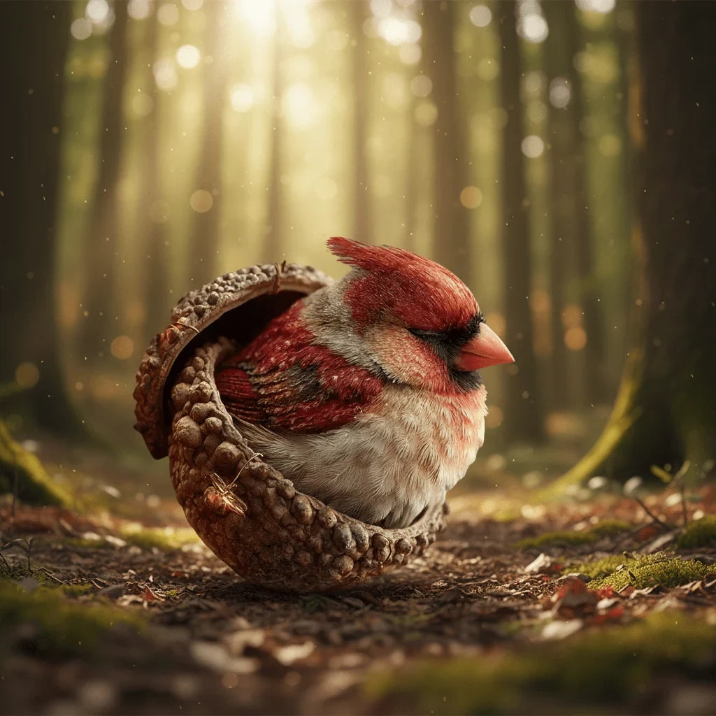 Woodland Christmas Ornaments with Acorn Design and Sleeping Animal 3D Print - Image 2