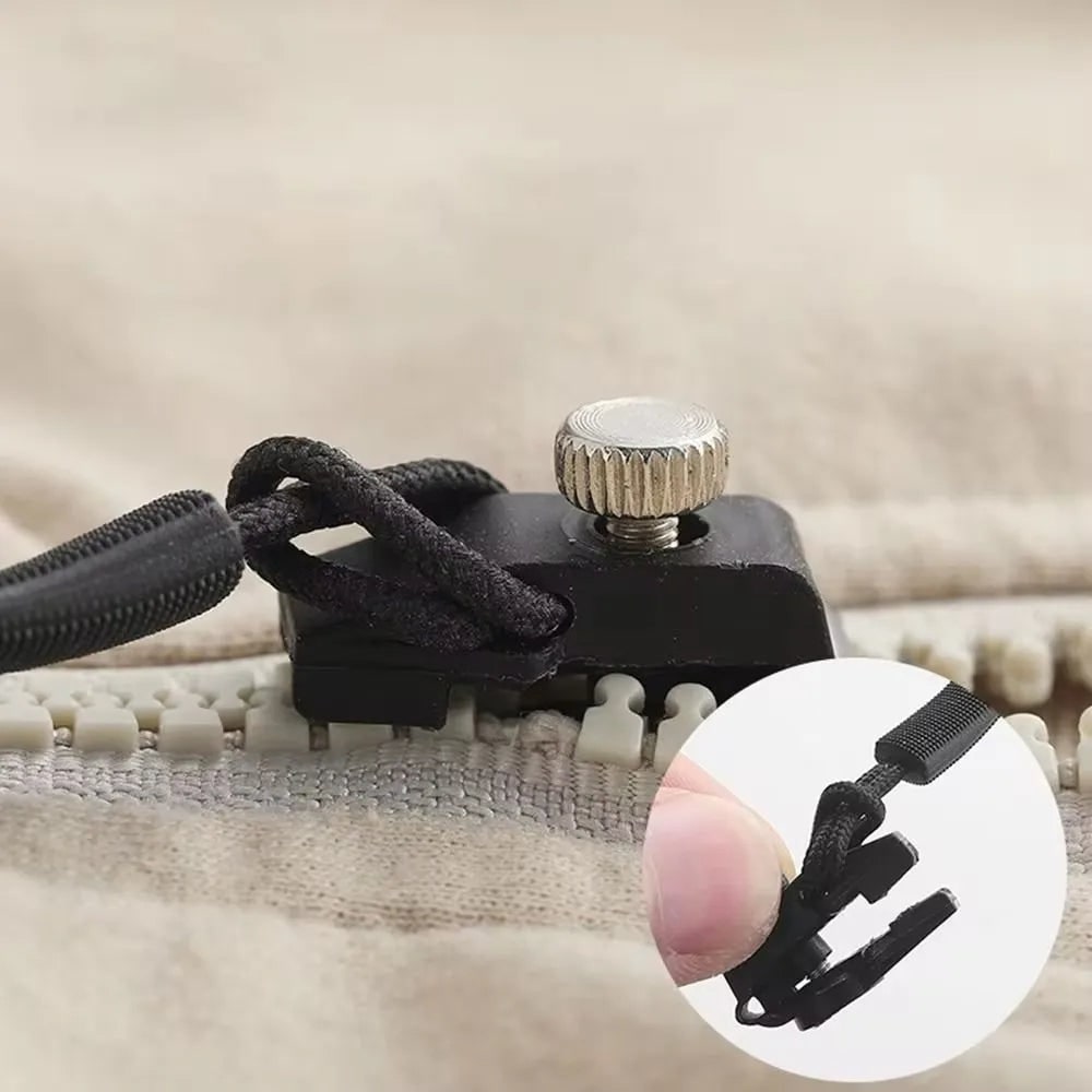 Zipper Replacement Slider for Broken Repair with Universal Fit and Thumbscrew Clamp - Image 1